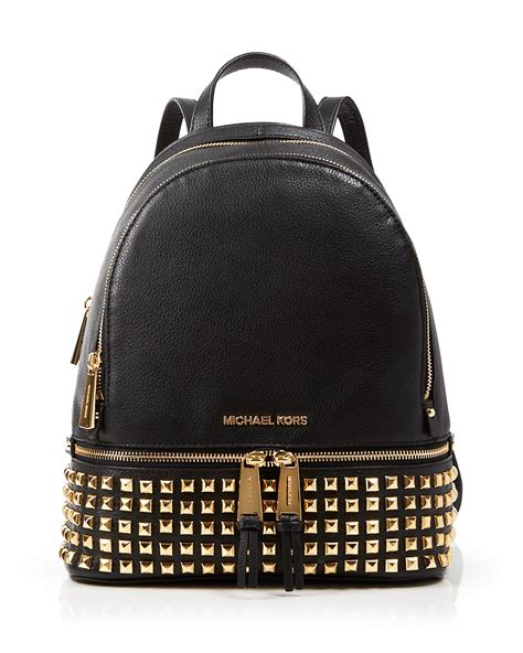 michael michael kors rhea zip small studded backpac|Michael Kors mini leather backpack.